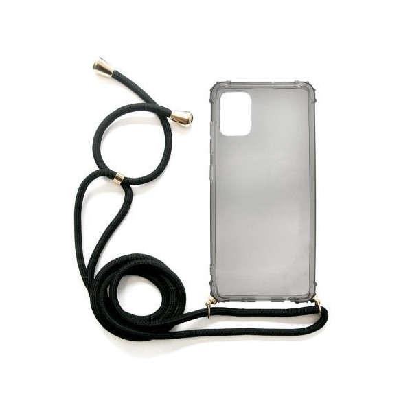 Θήκη TPU Crossbody inos Samsung A515F Galaxy A51 Shock Proof Smoke με Μαύρο Strap